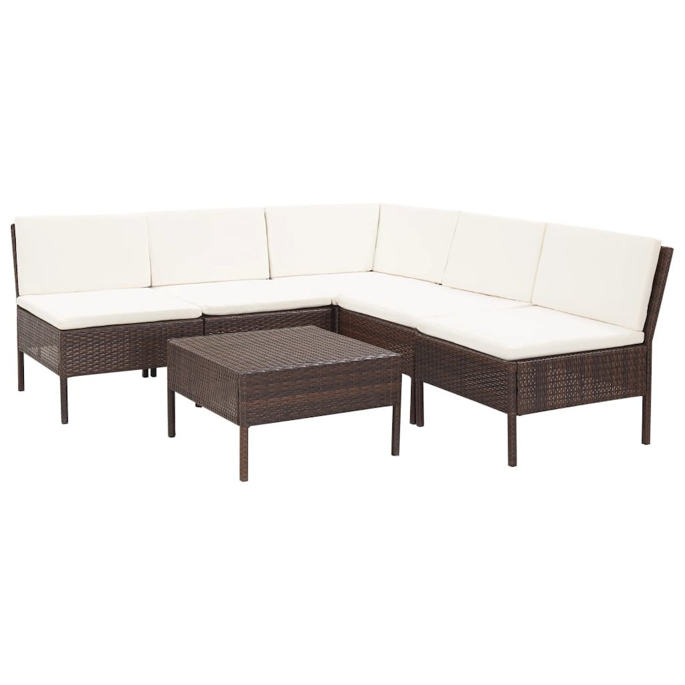 Garden Lounge Set Brown PE Rattan Medium Modular. Picture 1