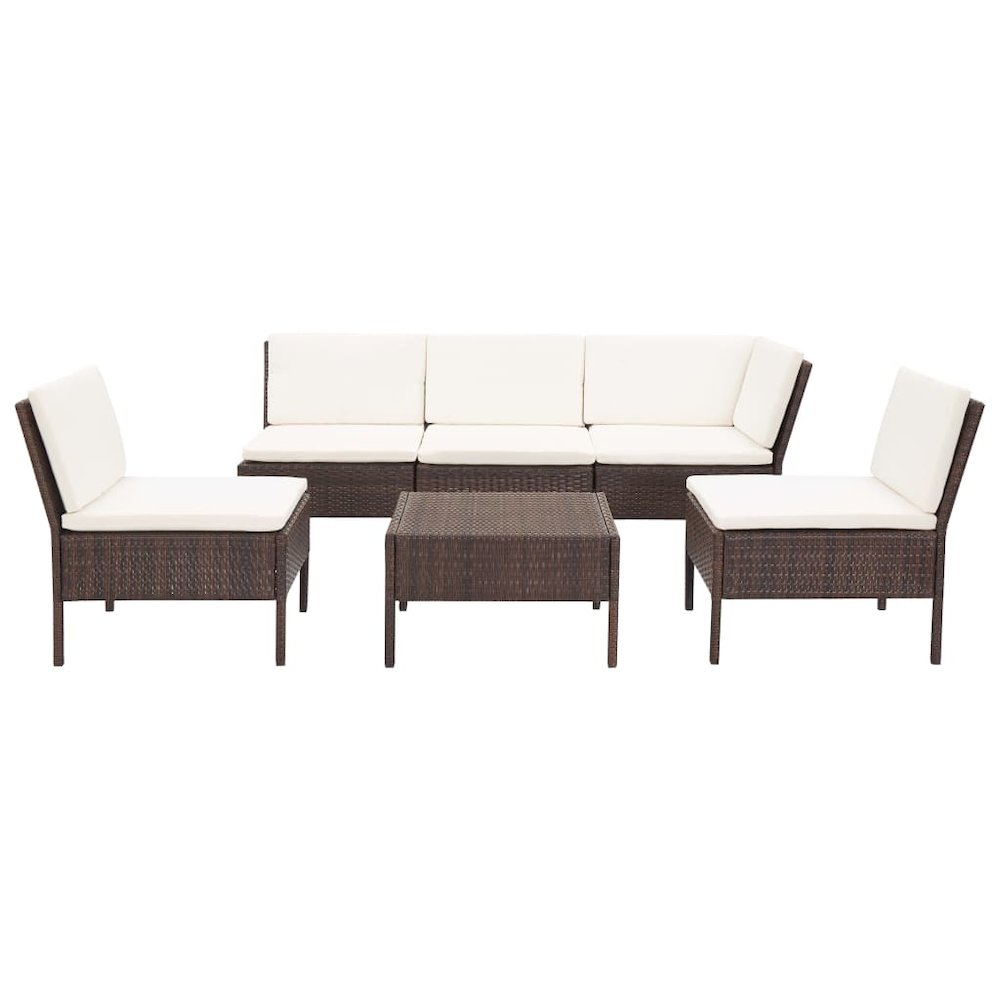 Garden Lounge Set Brown PE Rattan Medium Modular. Picture 2