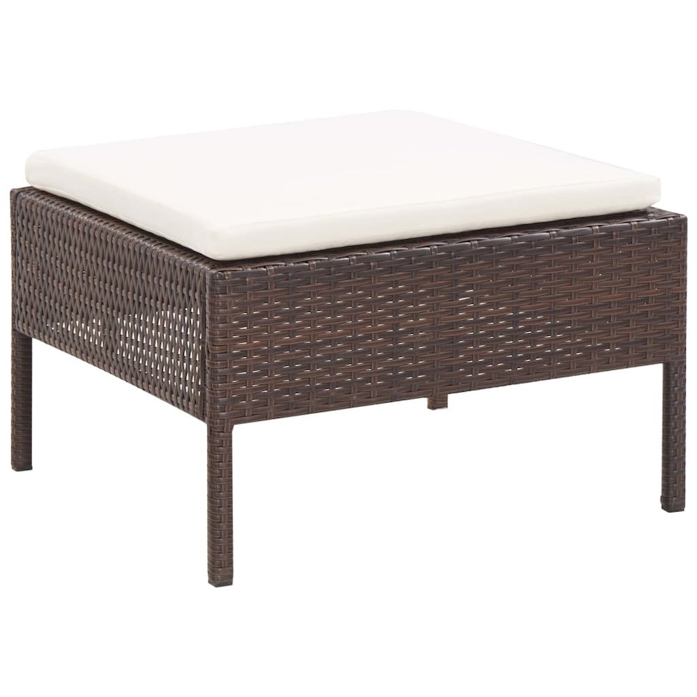 Garden Lounge Set Brown PE Rattan Medium Modular. Picture 11