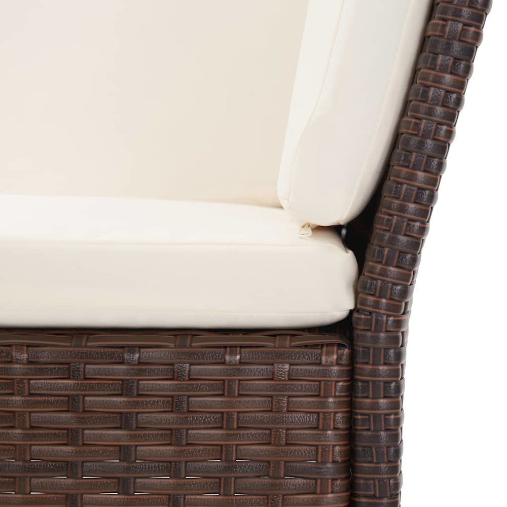 Garden Lounge Set Brown PE Rattan Medium Modular. Picture 6