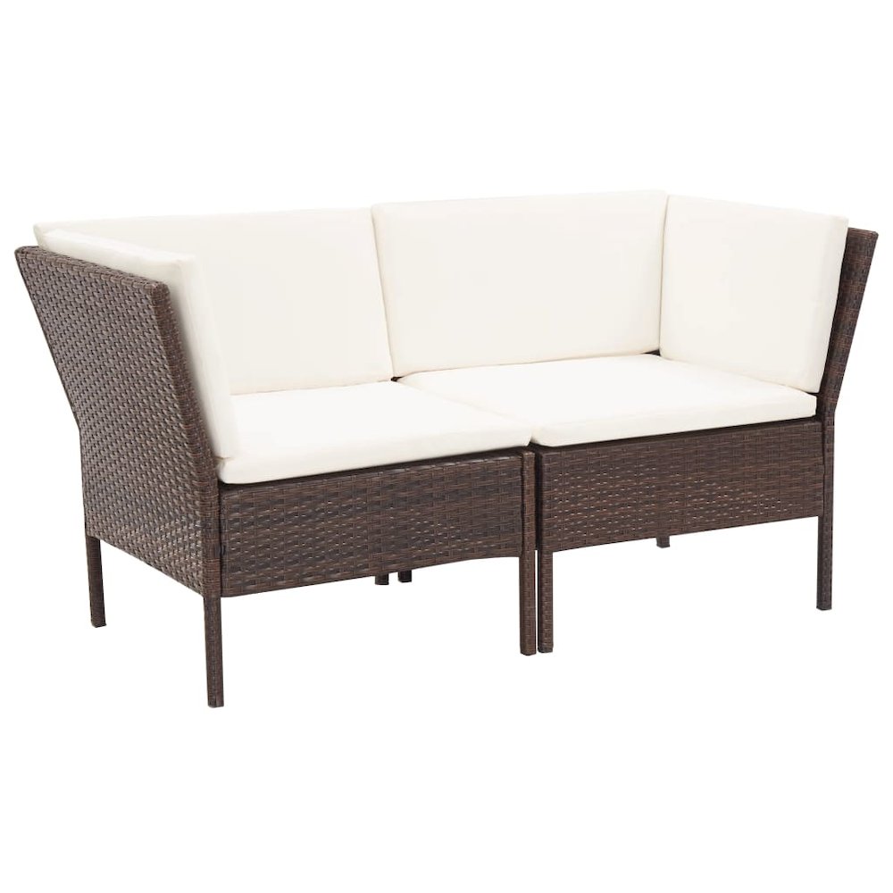 Garden Lounge Set Brown, Cream White. Picture 3