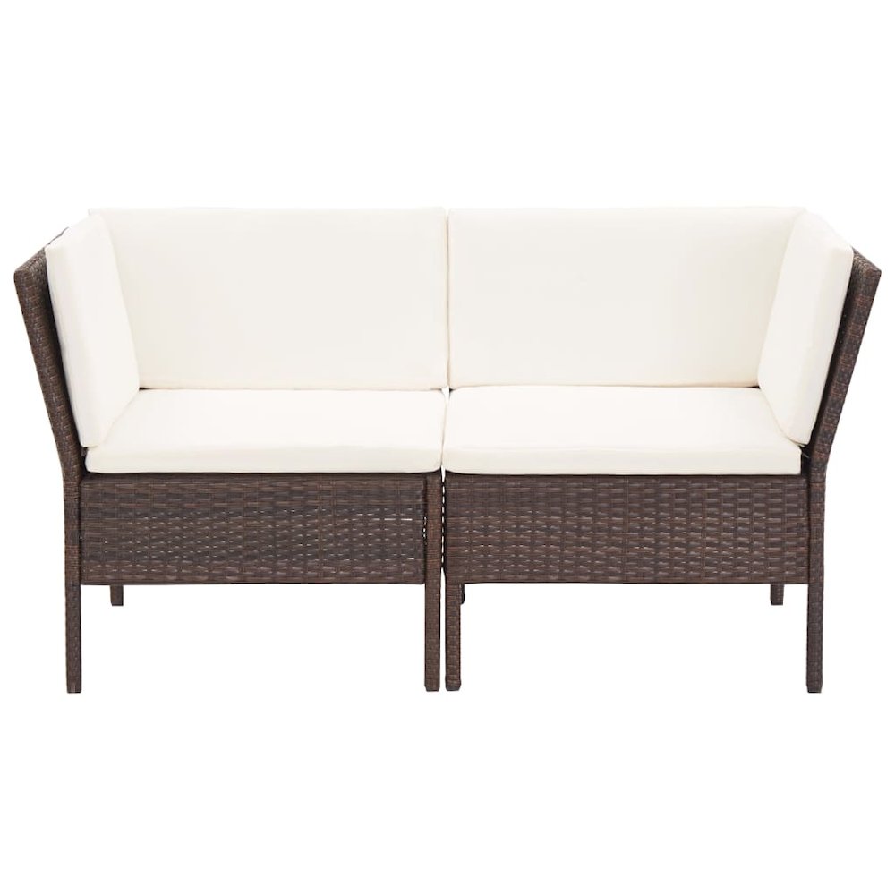 Garden Lounge Set Brown, Cream White. Picture 4
