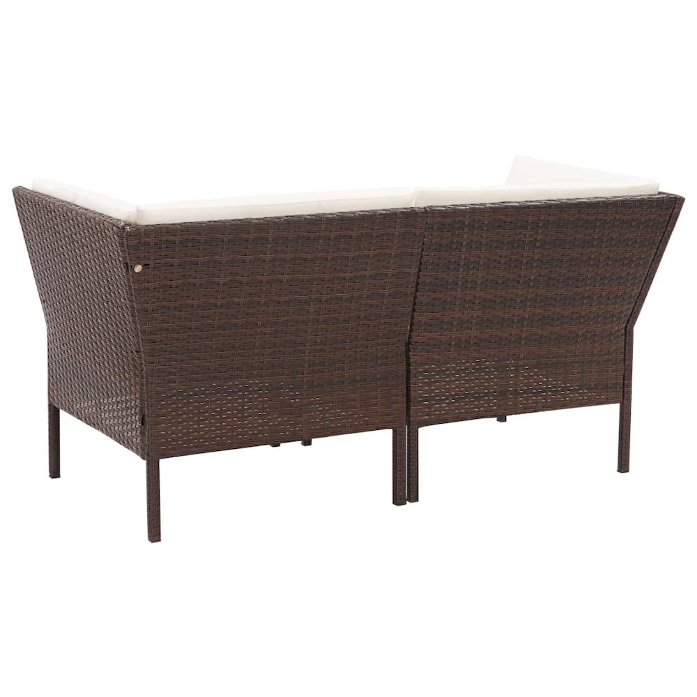 Garden Lounge Set Brown, Cream White. Picture 6