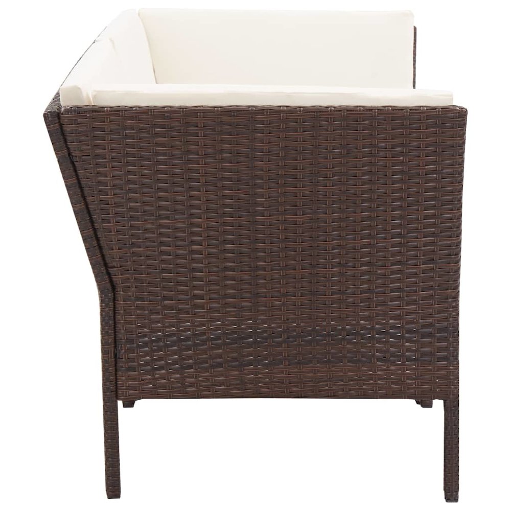 Garden Lounge Set Brown, Cream White. Picture 8