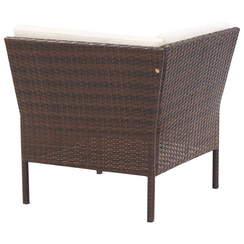 Garden Lounge Set Brown, Cream White. Picture 9