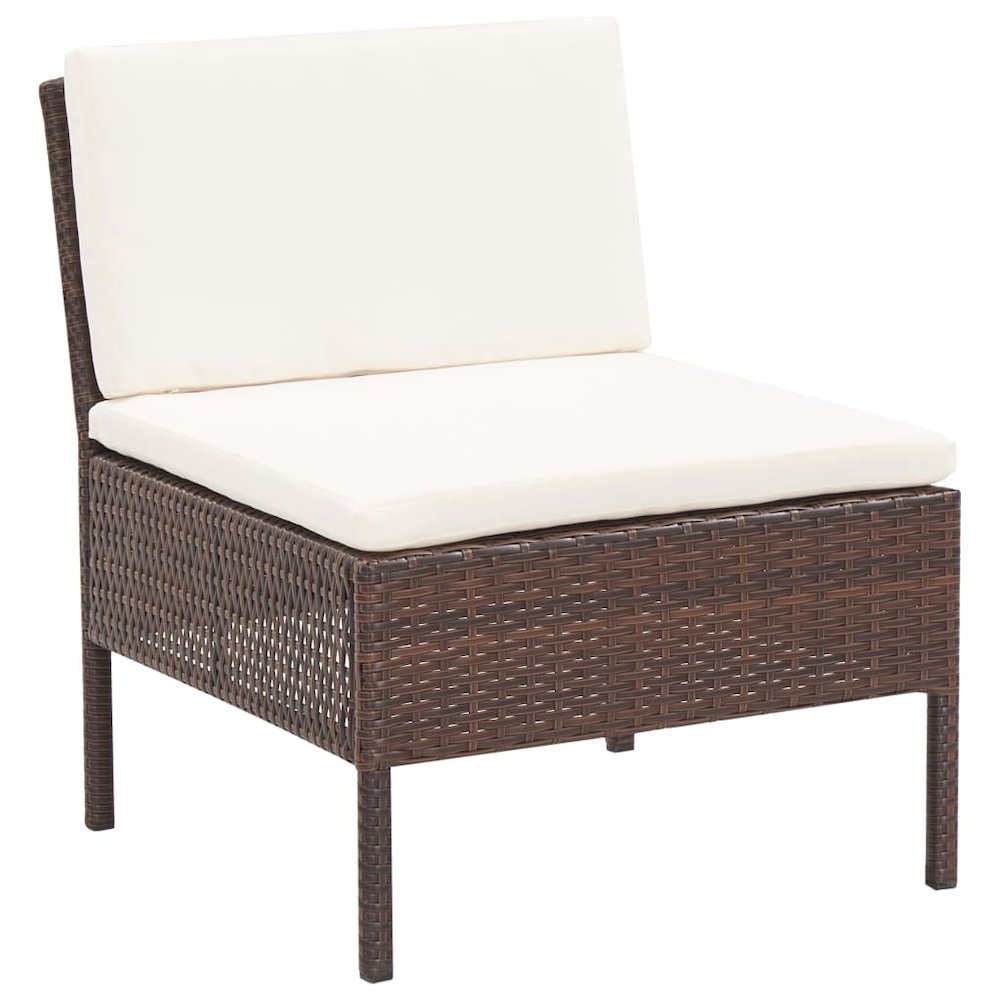 Garden Lounge Set Brown, Cream White. Picture 10