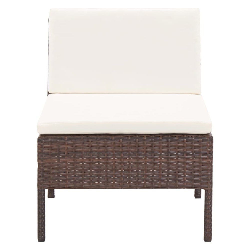 Garden Lounge Set Brown, Cream White. Picture 11