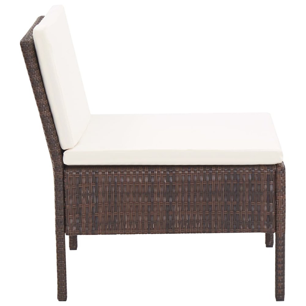 Garden Lounge Set Brown, Cream White. Picture 12