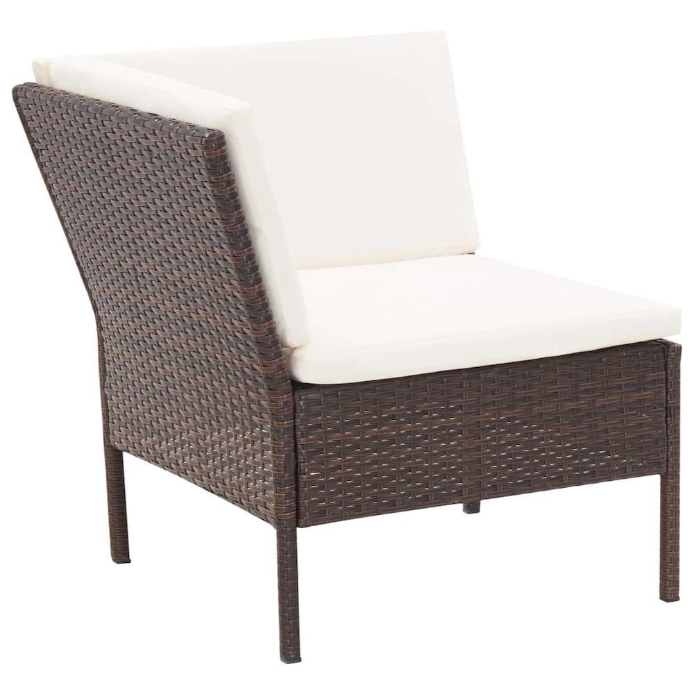 Garden Lounge Set Brown, Cream White. Picture 7