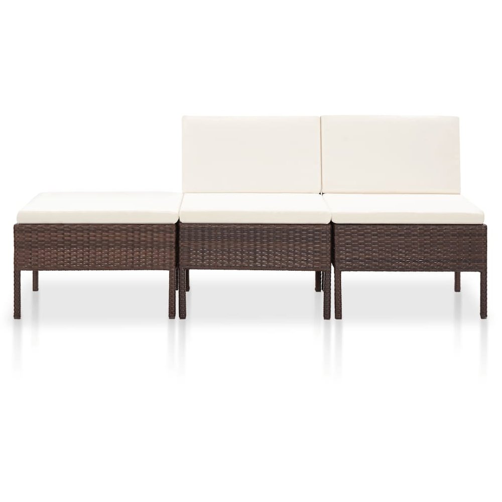 Garden Lounge Set Brown PE rattan Compact Modular. Picture 2