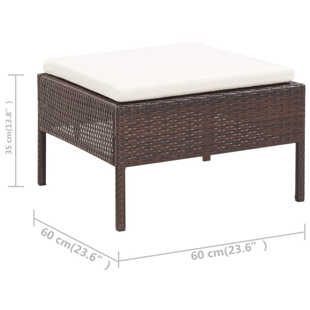 Garden Lounge Set Brown PE rattan Compact Modular. Picture 12