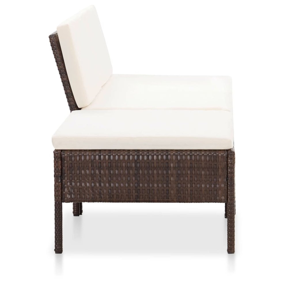 Garden Lounge Set Brown PE rattan Compact Modular. Picture 3