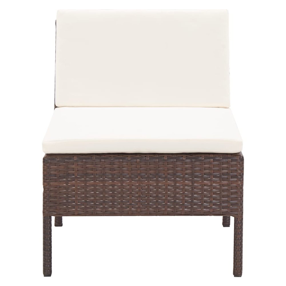 Garden Lounge Set Brown PE rattan Compact Modular. Picture 5