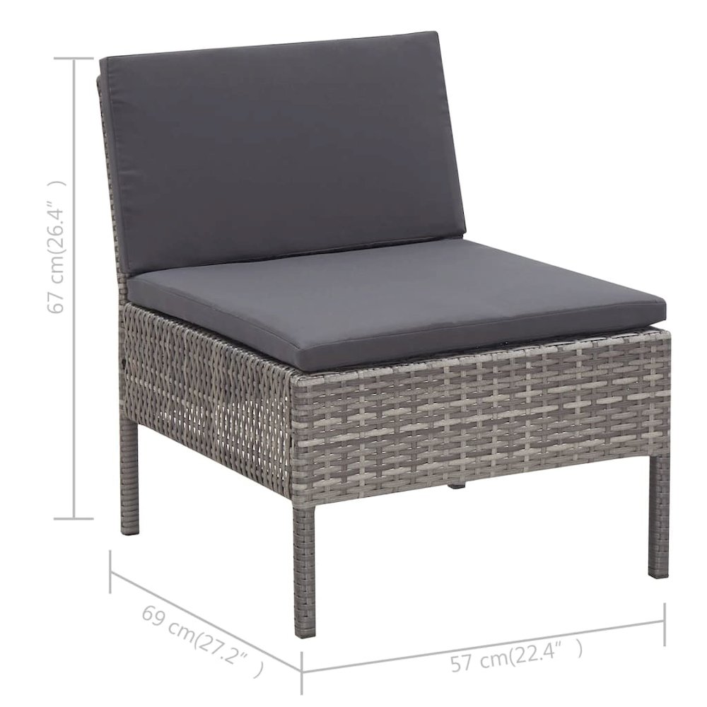 Garden Lounge Set Grey. Picture 10