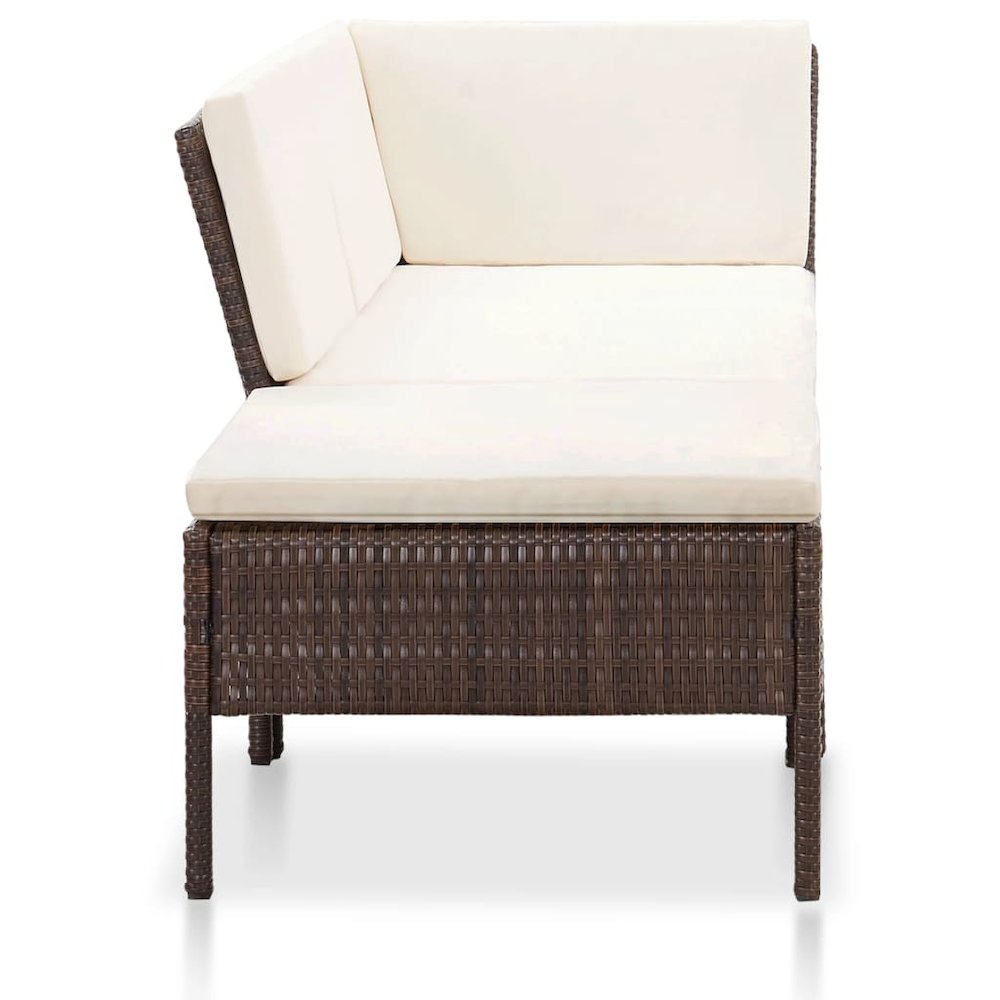 Garden Lounge Set Brown,Cream White. Picture 3