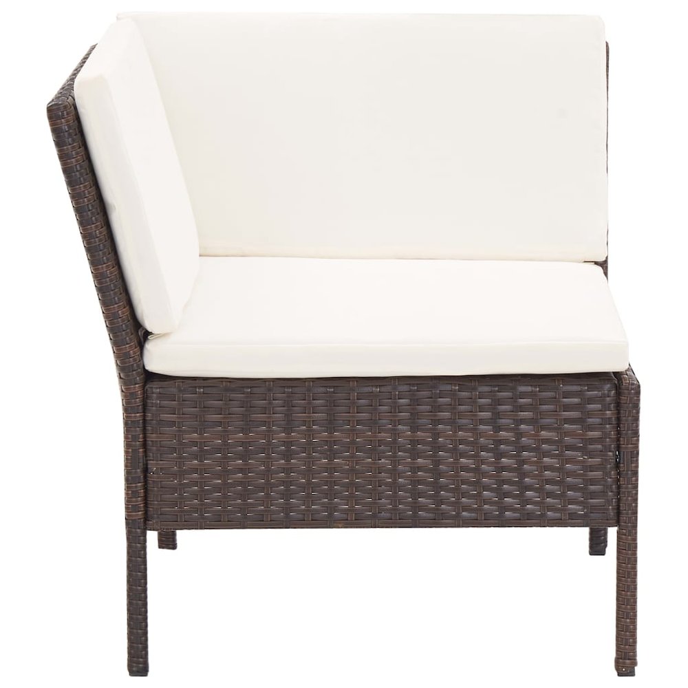 Garden Lounge Set Brown,Cream White. Picture 5