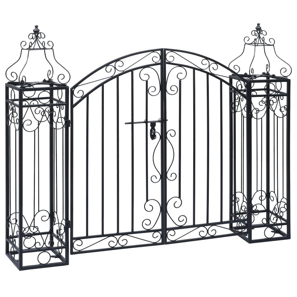 Garden Gate Black Wrought iron Medium Durable Garden Gate. Picture 2