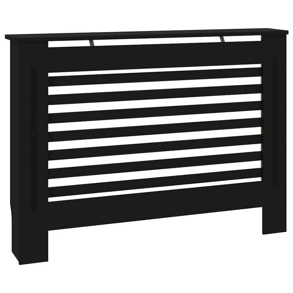 Radiator Cover Black 44.1"x7.5"x32.1" MDF. Picture 1