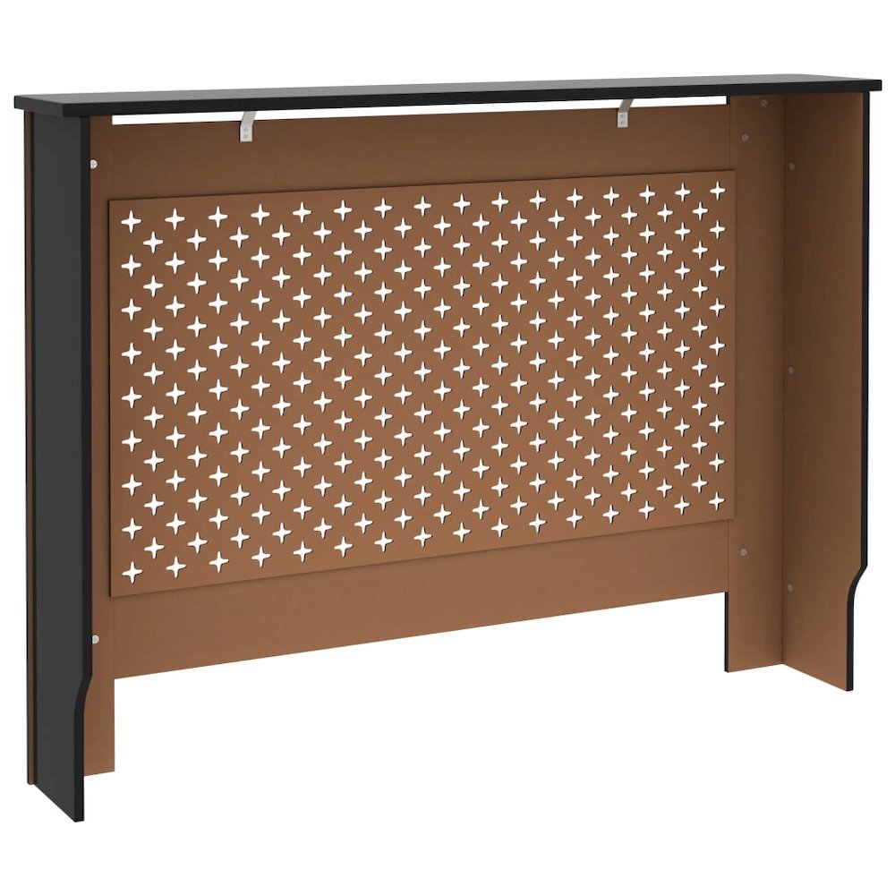 vidaXL Radiator Cover Black 44.1"x17.5"x31.9" MDF, 288192. Picture 5