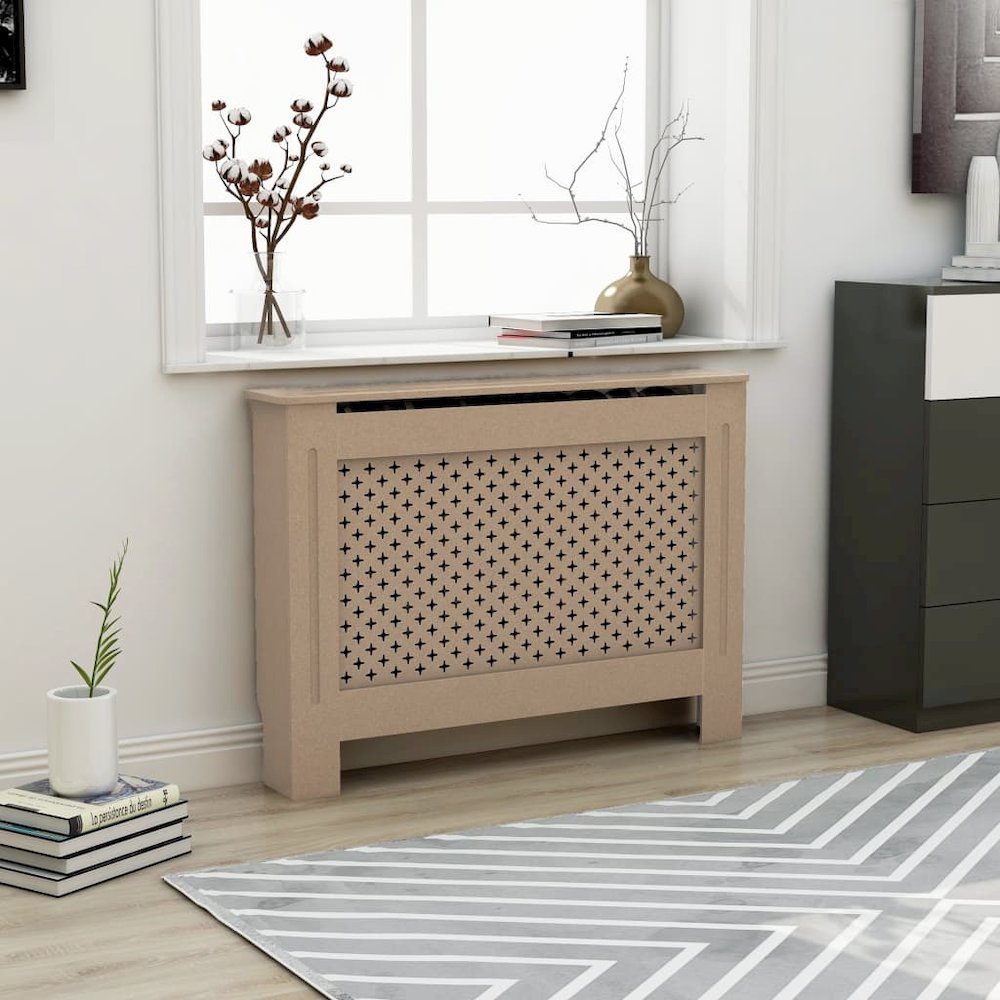 vidaXL Radiator Cover 44.1"x17.5"x31.9" MDF, 288193. Picture 1