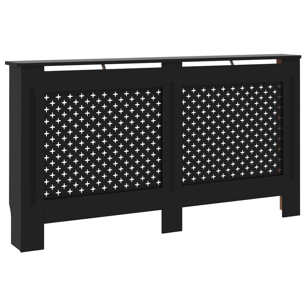 vidaXL Radiator Cover Black 59.8"x17.5"x31.9" MDF, 288195. Picture 2