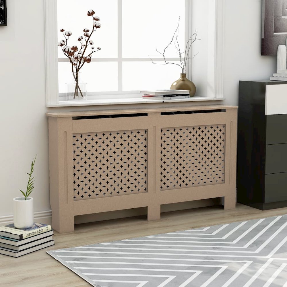vidaXL Radiator Cover 59.8"x17.5"x31.9" MDF, 288196. Picture 1