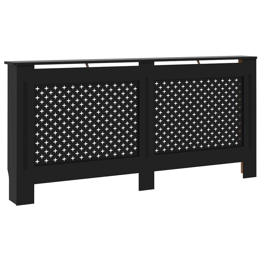 vidaXL Radiator Cover Black 67.7"x17.5"x31.9" MDF, 288198. Picture 2