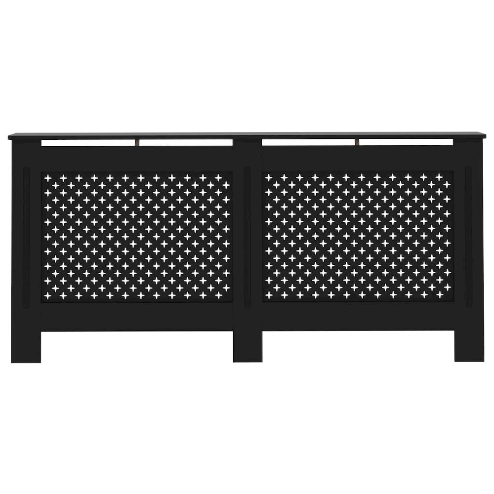 vidaXL Radiator Cover Black 67.7"x17.5"x31.9" MDF, 288198. Picture 3