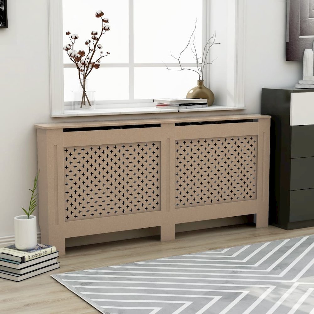 vidaXL Radiator Cover 67.7"x17.5"x31.9" MDF, 288199. Picture 1