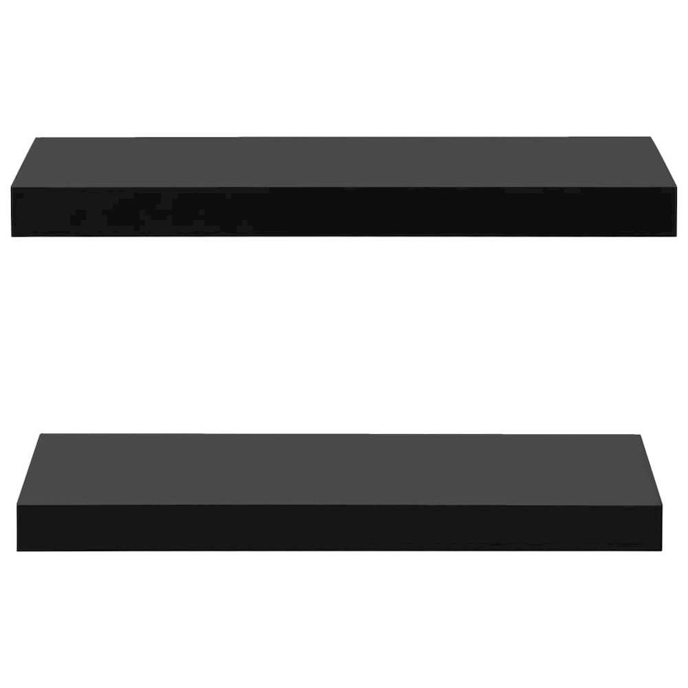 Wall Mounted Shelf Set of 2 Black MDF 15.7 x 7.9 x 1.5 in. Picture 3