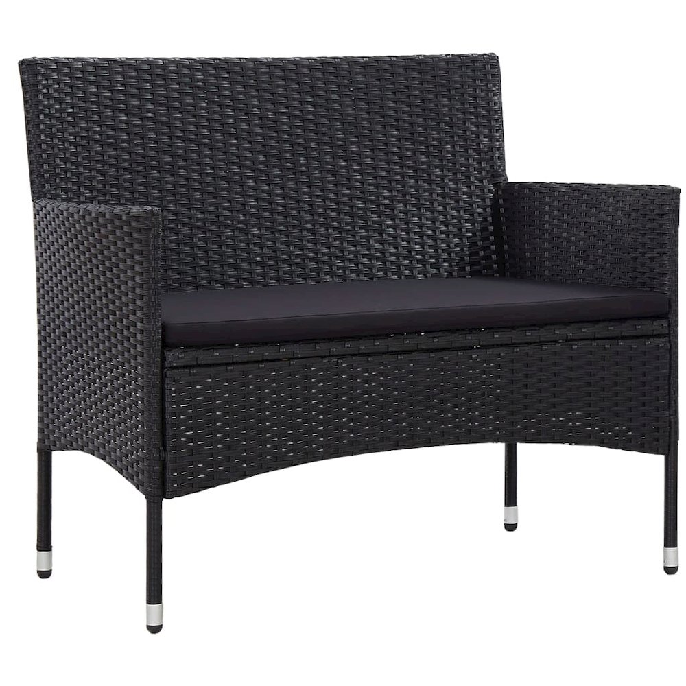 Garden Sofa Set Black PE rattan Removable Covers Garden Sofa Set. Picture 2