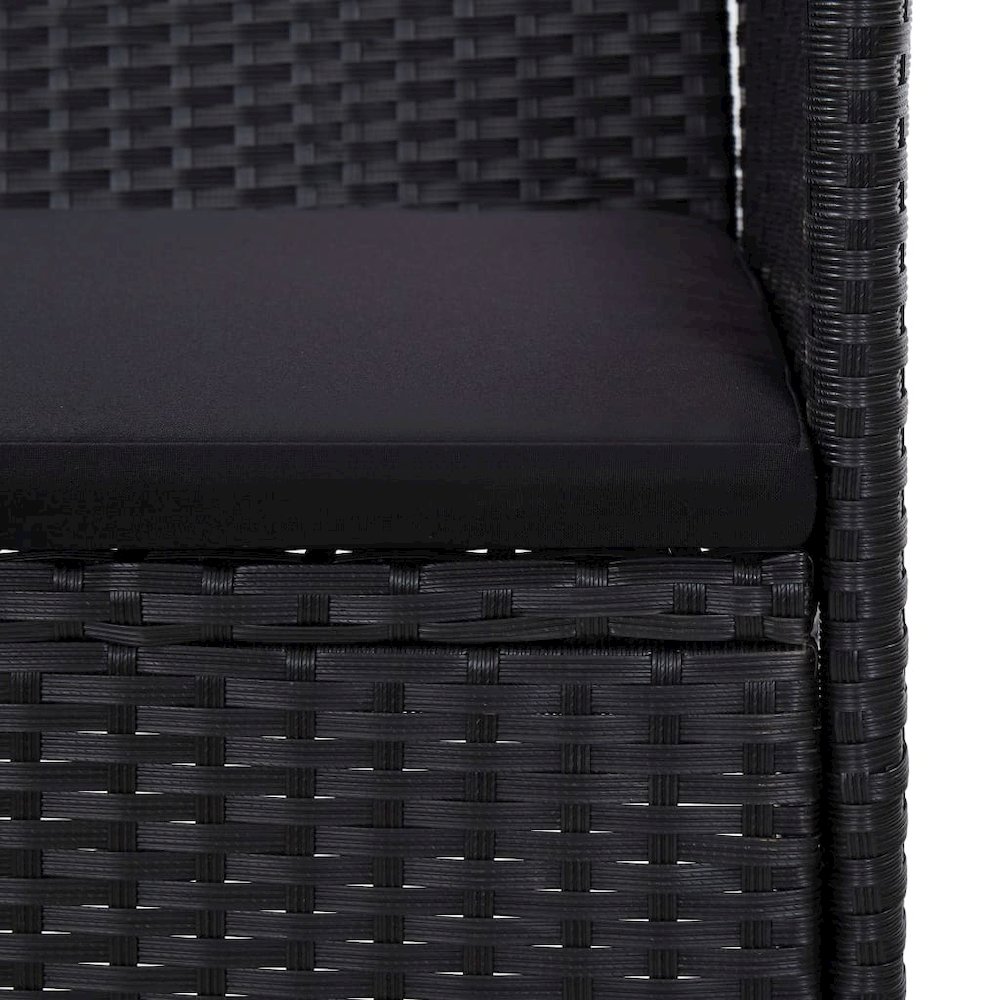 Garden Sofa Set Black PE rattan Removable Covers Garden Sofa Set. Picture 11