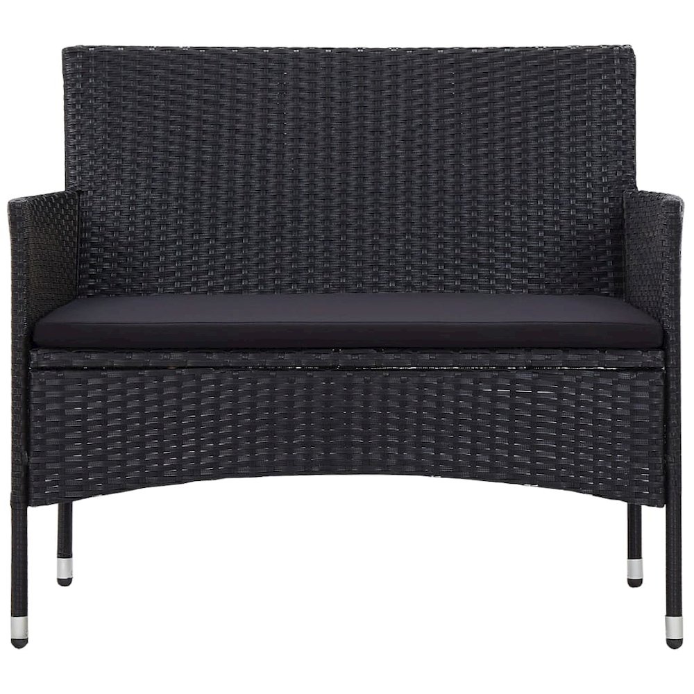 Garden Sofa Set Black PE rattan Removable Covers Garden Sofa Set. Picture 3