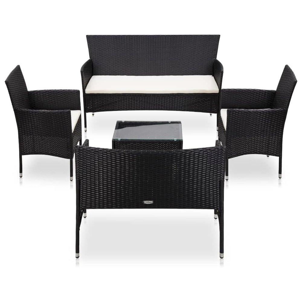 Sofa Set Black and cream white. Picture 1