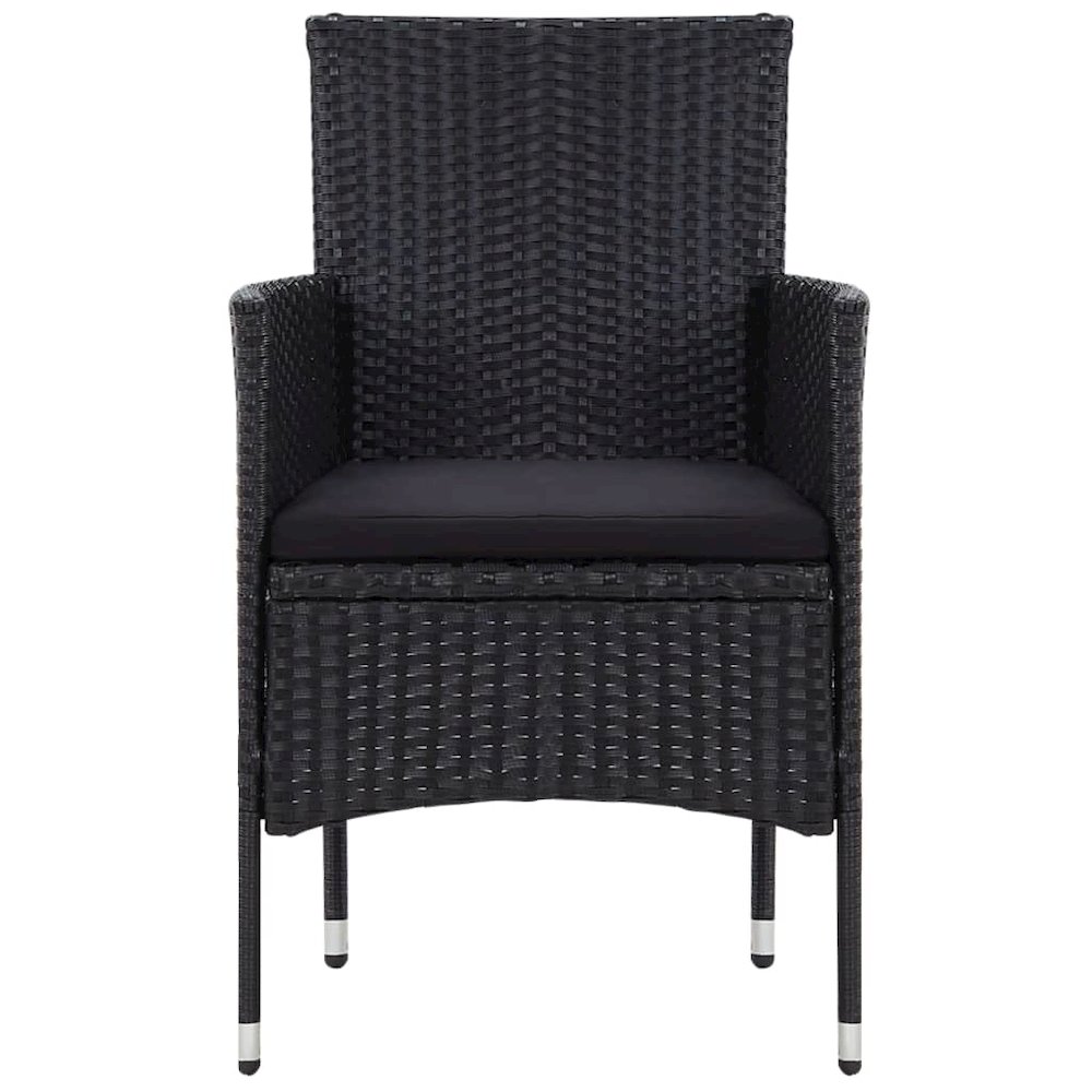 Sofa Set Black PE (polyethylene) rattan Medium Removable Covers. Picture 11