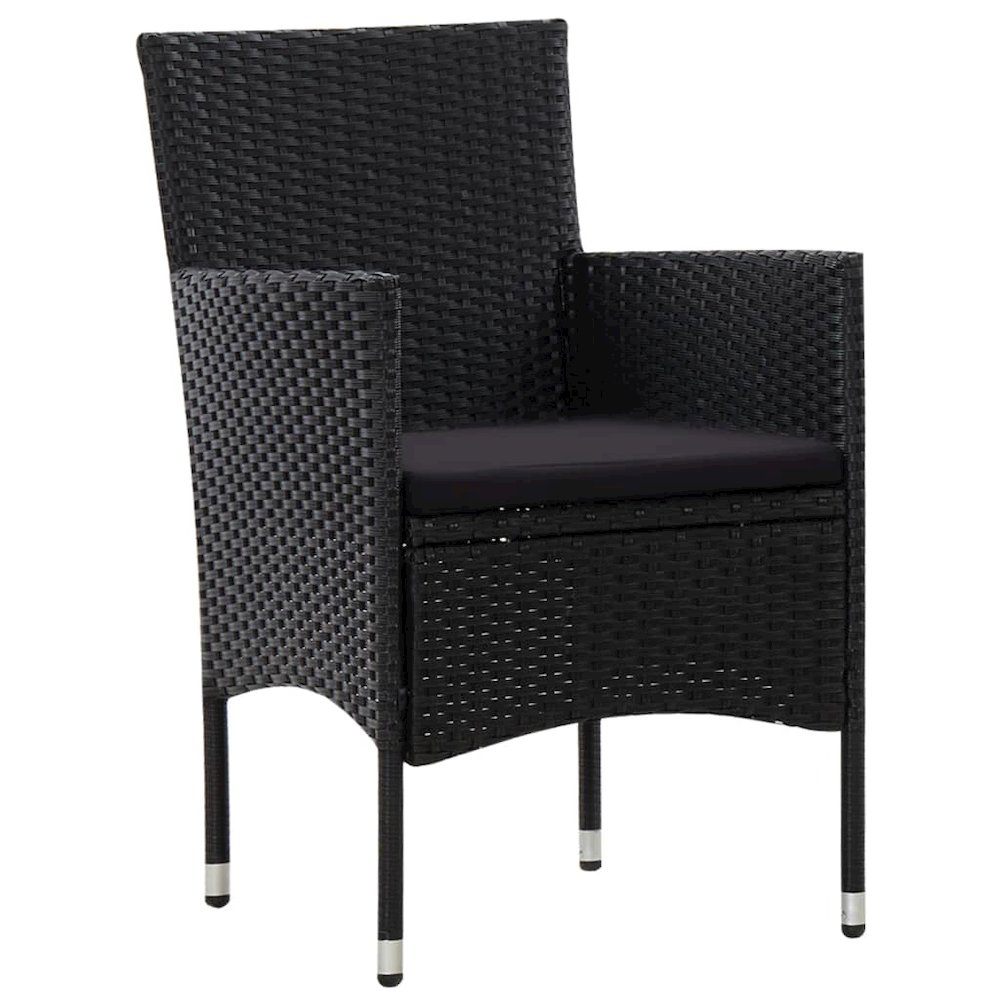 Sofa Set Black PE (polyethylene) rattan Medium Removable Covers. Picture 6