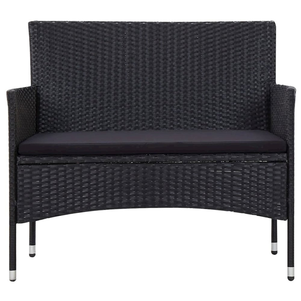 Sofa Set Black PE (polyethylene) rattan Medium Removable Covers. Picture 10