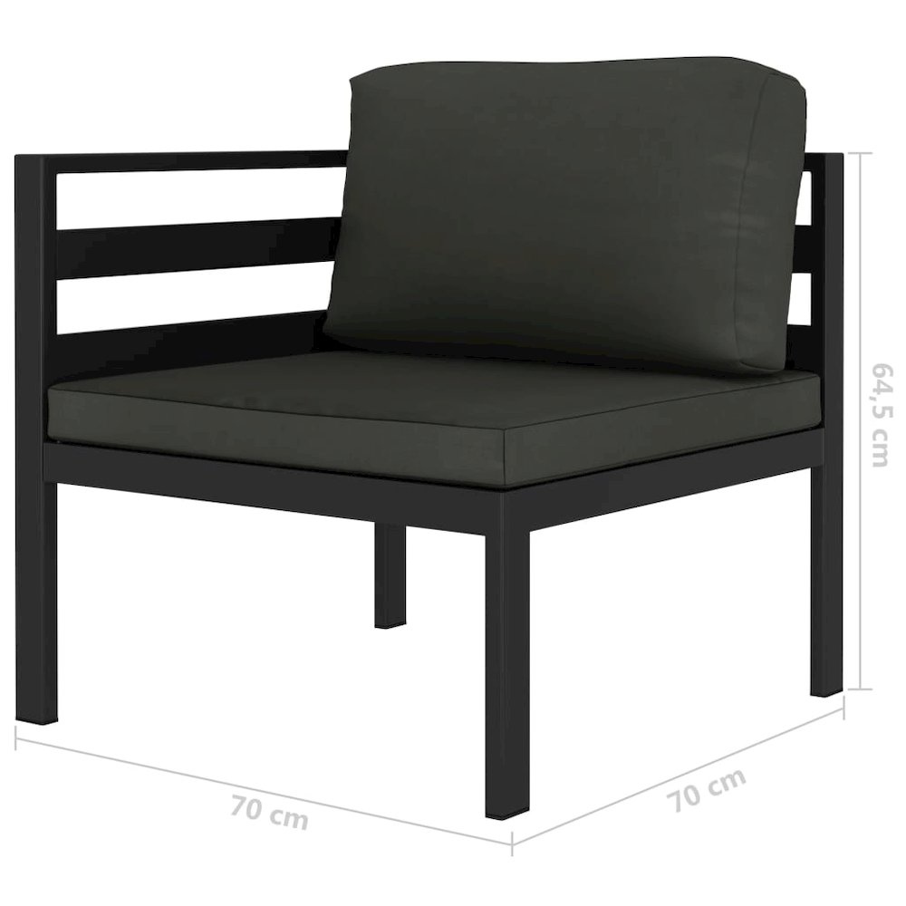 Garden Sofa Set Anthracite Aluminum Compact Modular. Picture 3