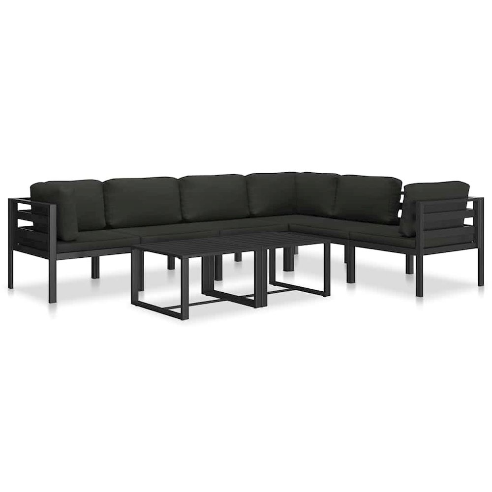 Table Anthracite Aluminum 23.6 x 23.6 x 15.0 in Modular. Picture 6