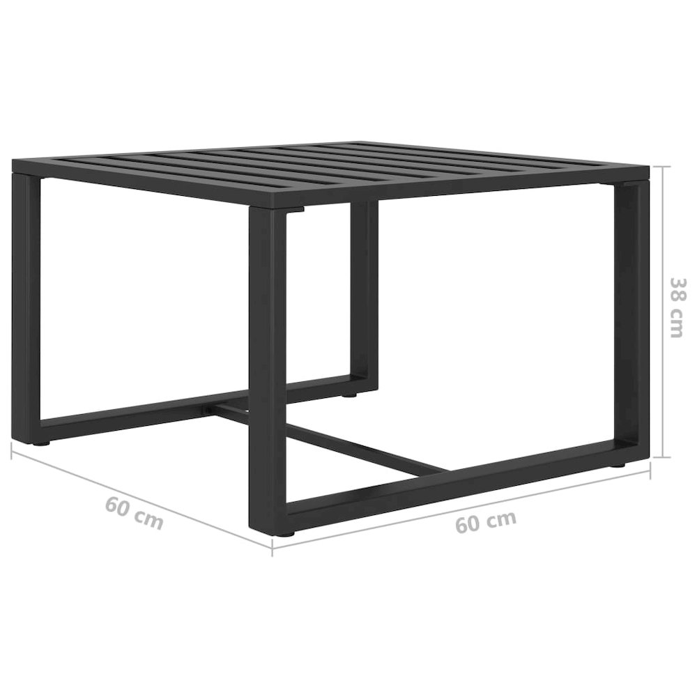Table Anthracite Aluminum 23.6 x 23.6 x 15.0 in Modular. Picture 7