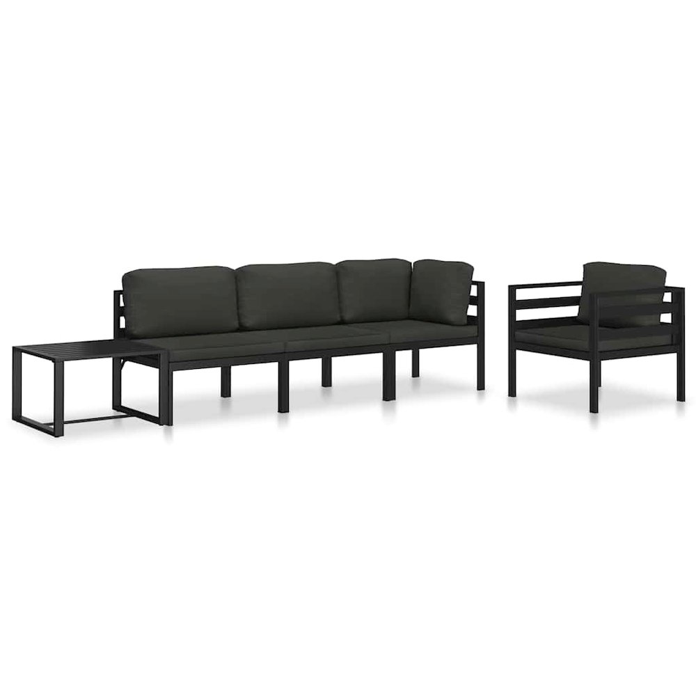 Table Anthracite Aluminum 23.6 x 23.6 x 15.0 in Modular. Picture 12