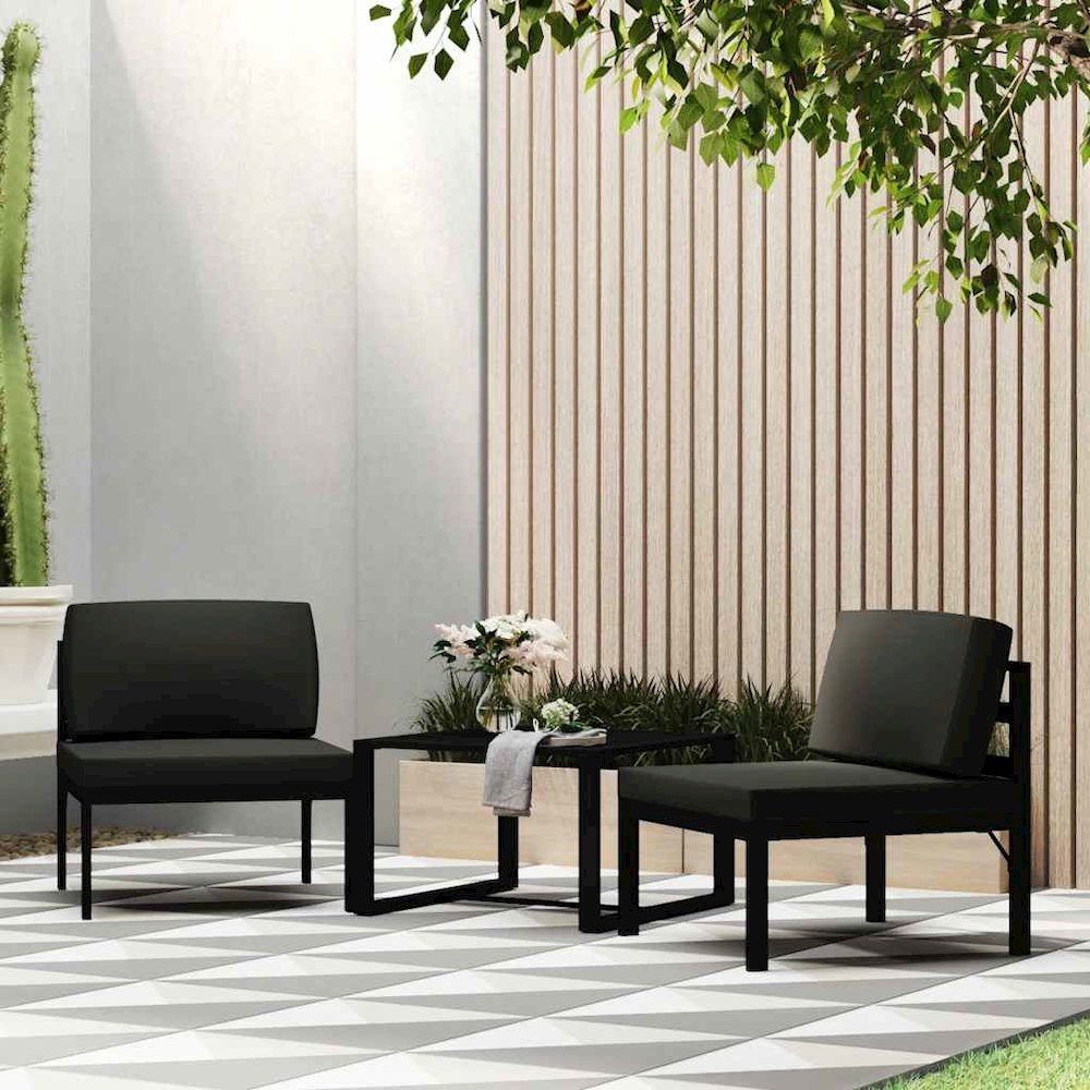 Table Anthracite Aluminum 23.6 x 23.6 x 15.0 in Modular. Picture 2