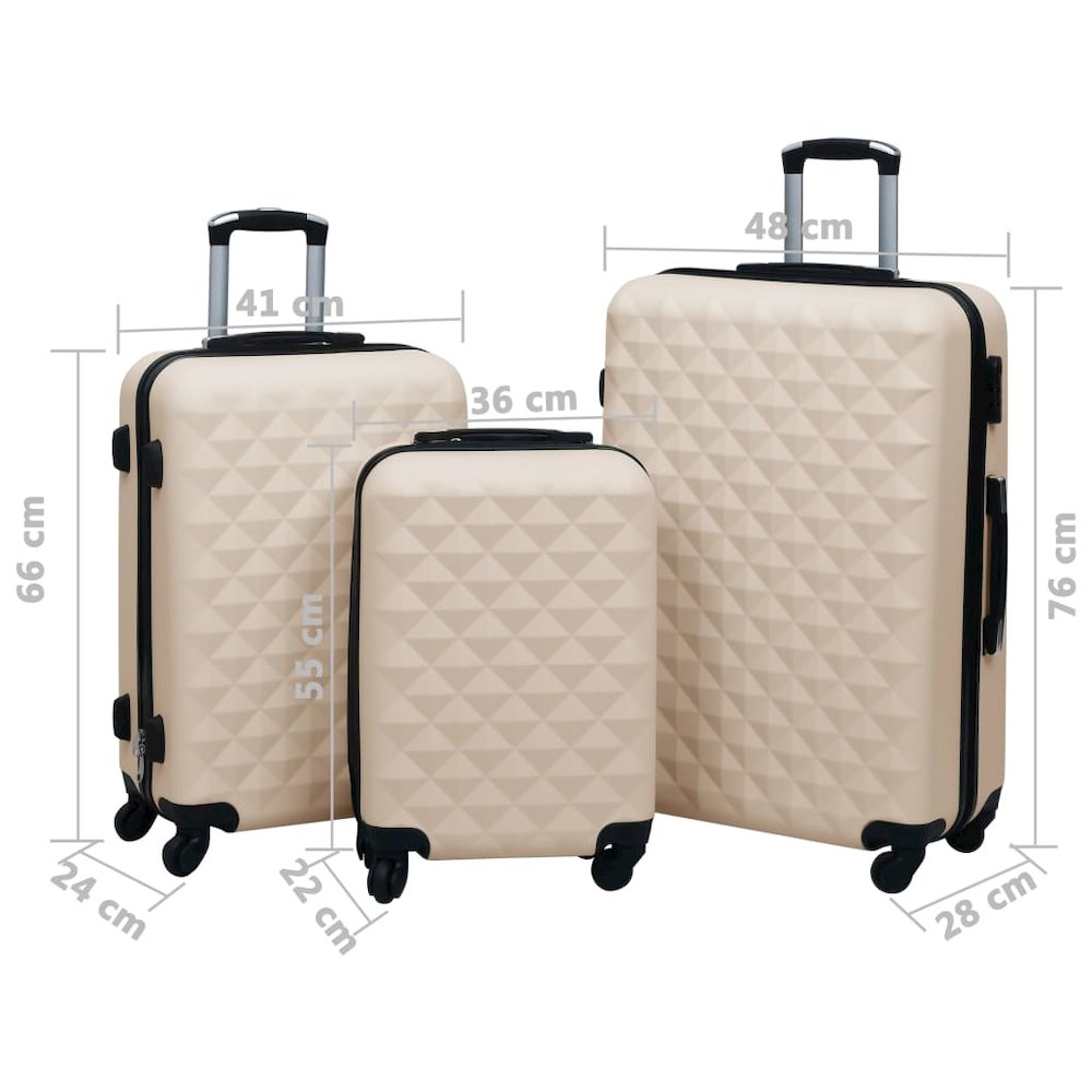 Hardcase Trolley Set 3 pcs Gold ABS. Picture 8