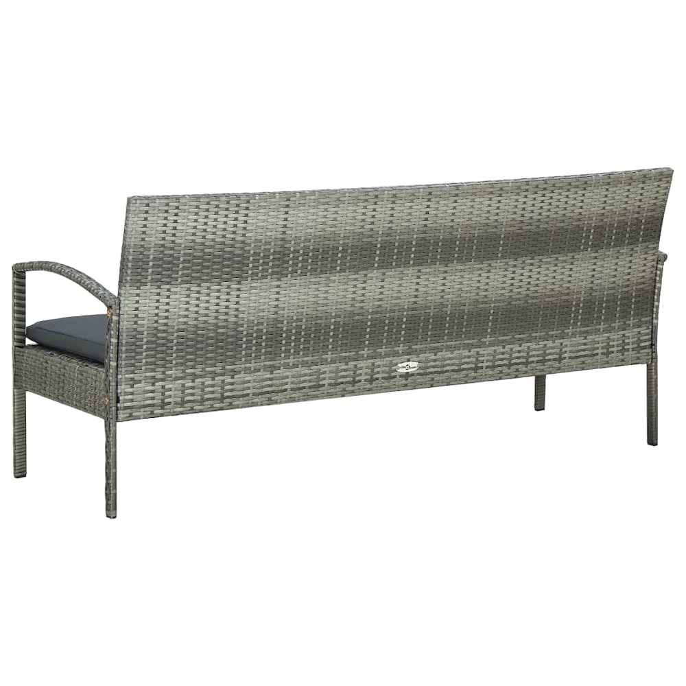 Patio 3-Seater Sofa Grey. Picture 4