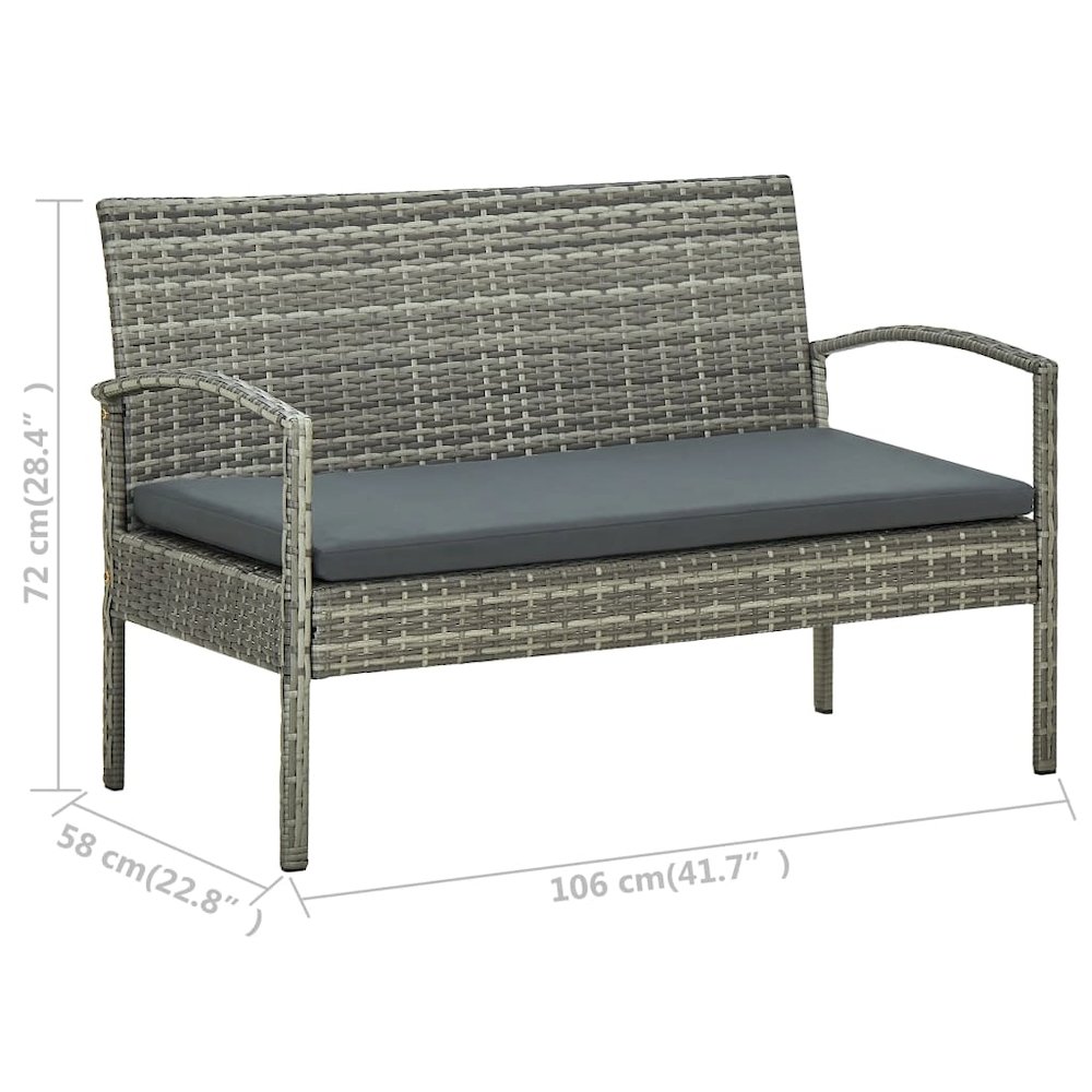 Patio 3-Seater Sofa Grey. Picture 8
