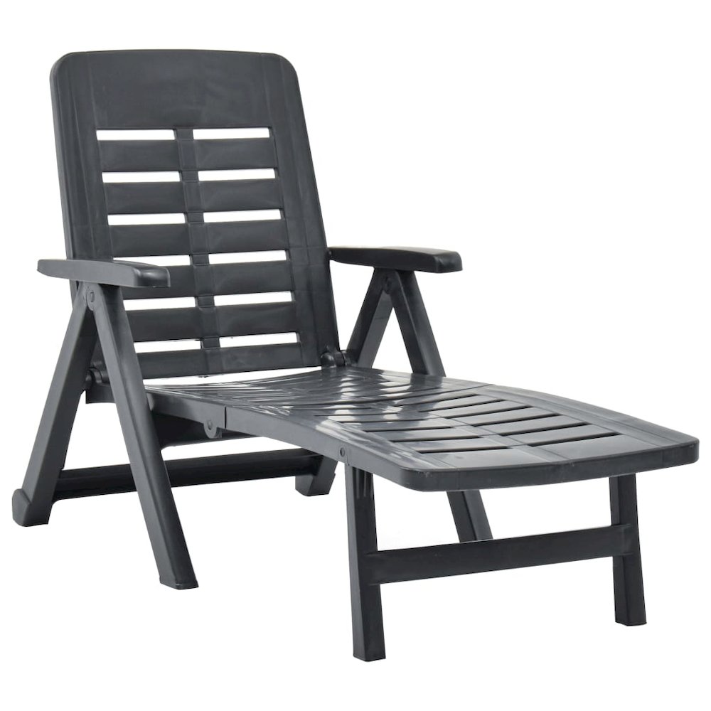 Sunlounger Anthracite Plastic Standard Foldable. Picture 1