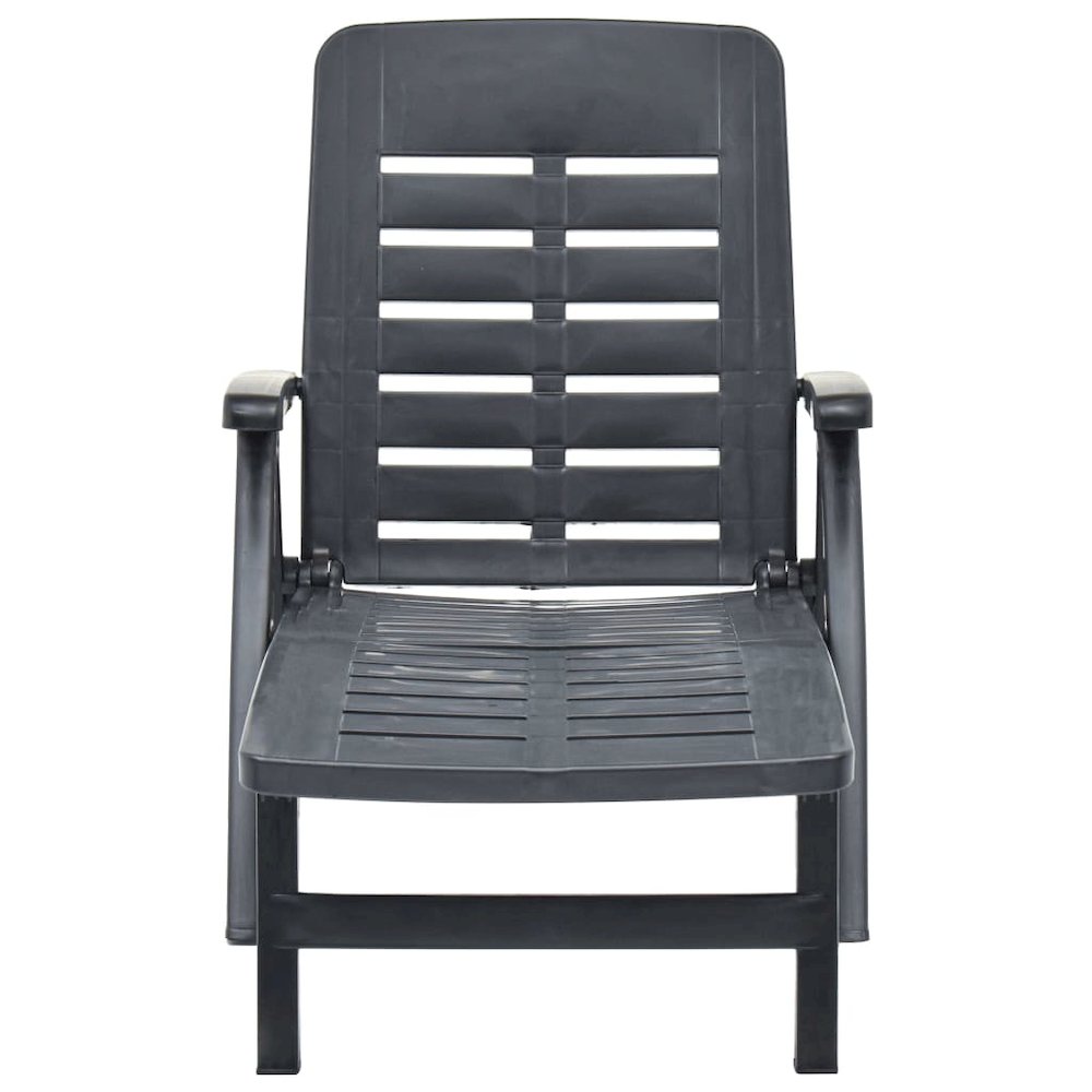 Sunlounger Anthracite Plastic Standard Foldable. Picture 2