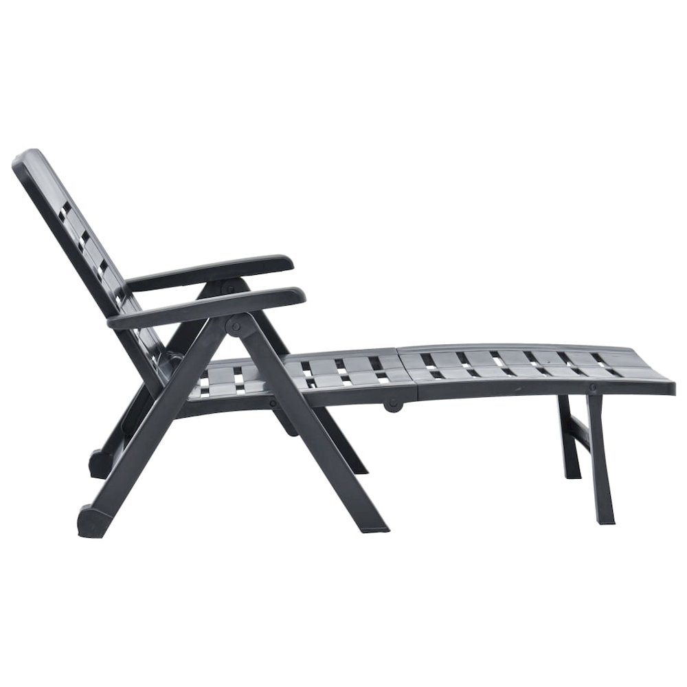 Sunlounger Anthracite Plastic Standard Foldable. Picture 4