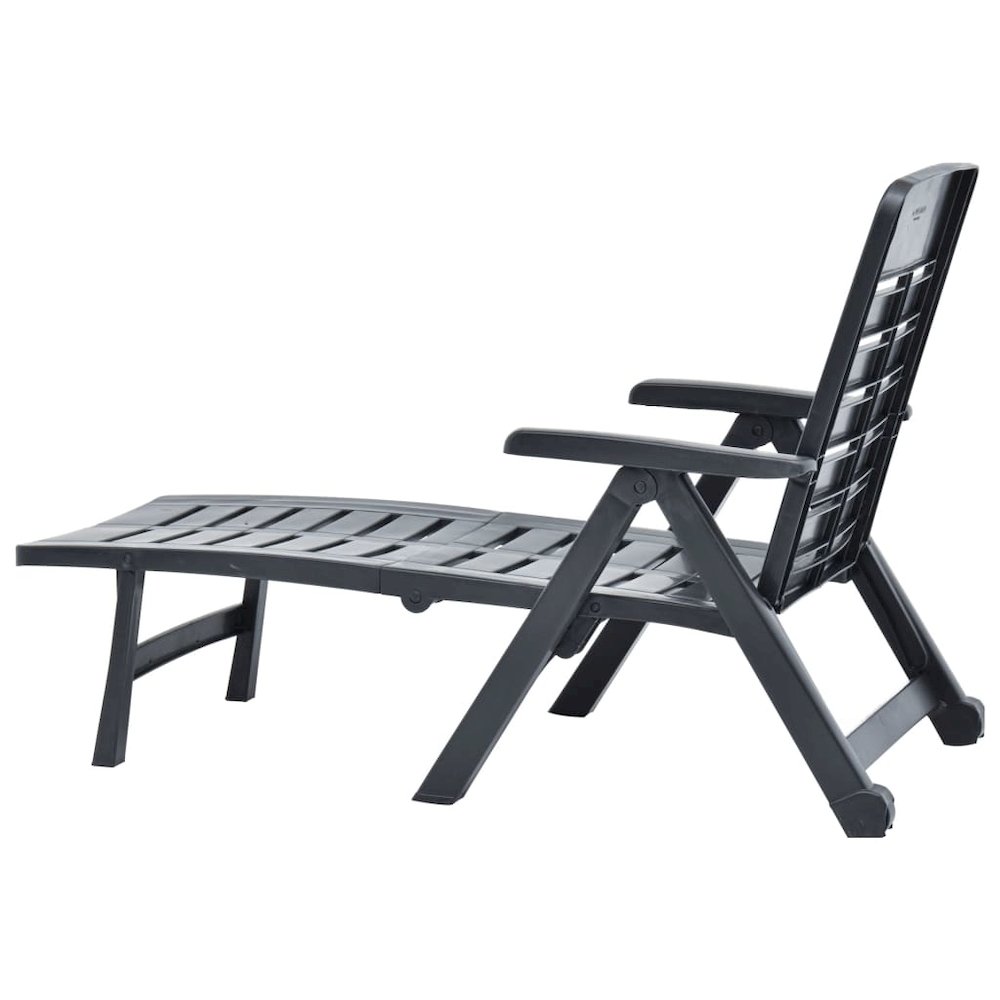 Sunlounger Anthracite Plastic Standard Foldable. Picture 6