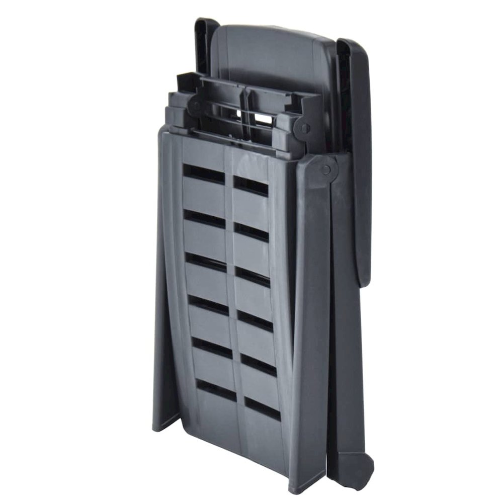 Sunlounger Anthracite Plastic Standard Foldable. Picture 7